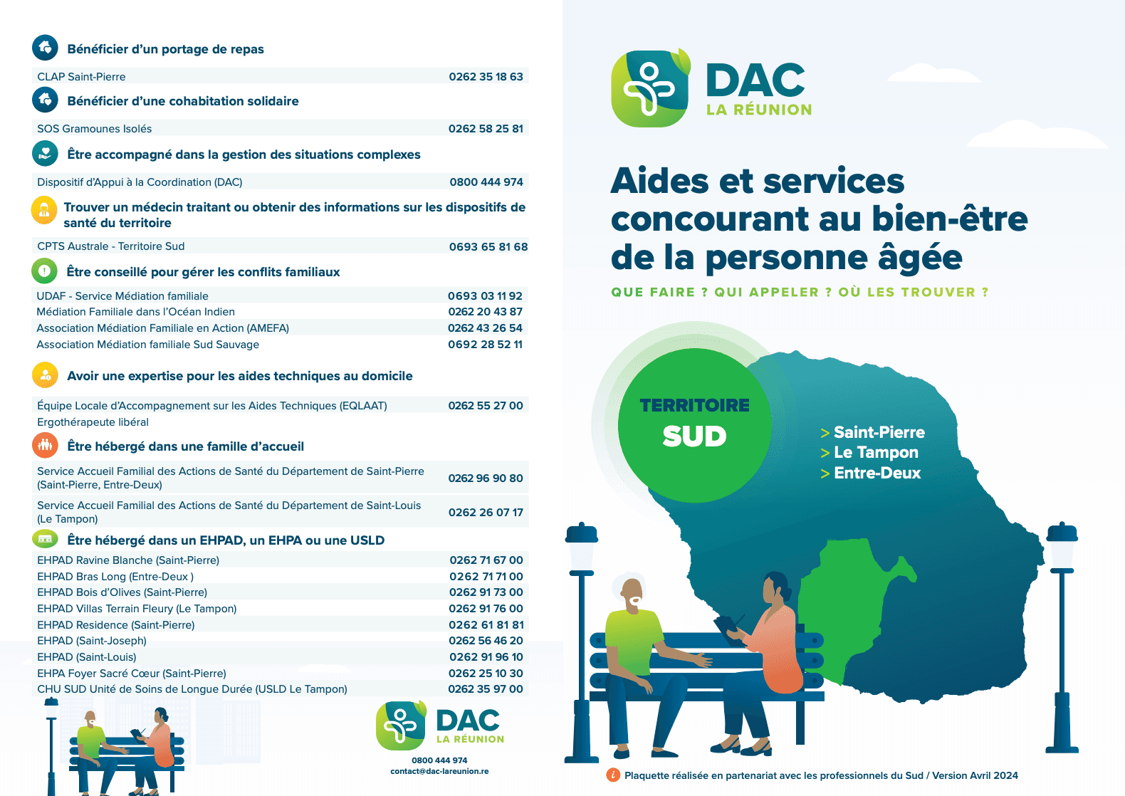 Couverture : Plaquette des services d’aide aux personnes âgées — Sud Couverture : Plaquette des services d’aide aux personnes âgées — Sud